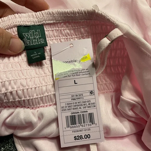 NWT Wild Fable Women’s Embroidered Crepe Mini A-Line Mini Dress- Pink L - Picture 4 of 9